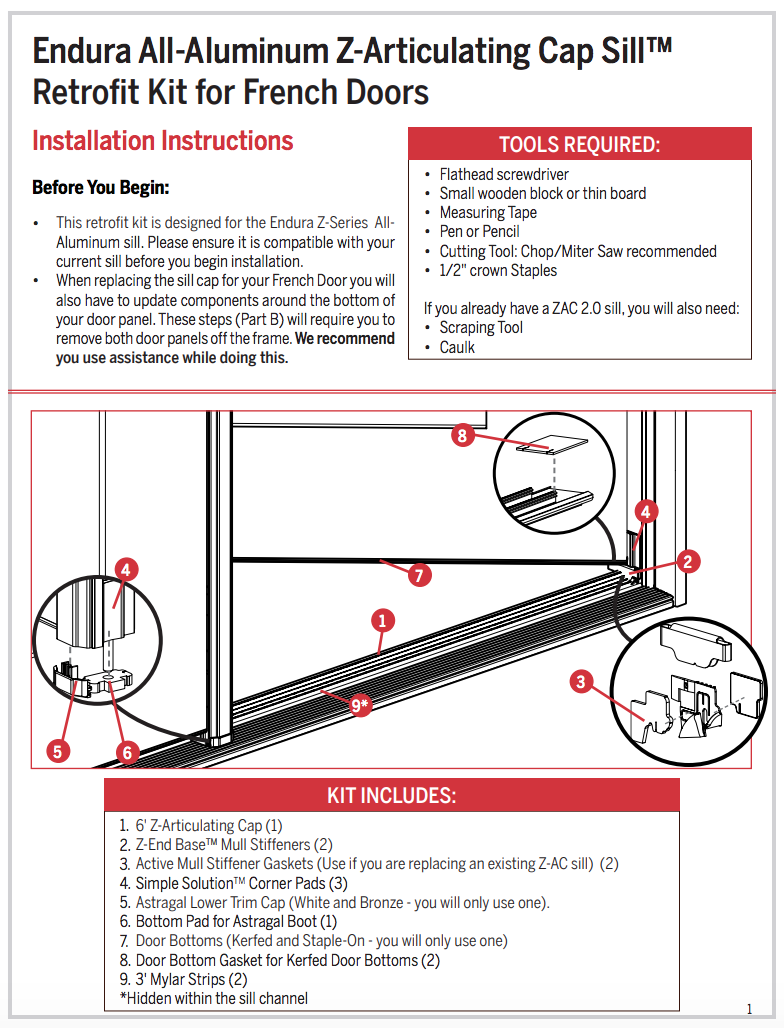 How Do I Install the Endura Aluminum ZArticulating Cap Sill™ French